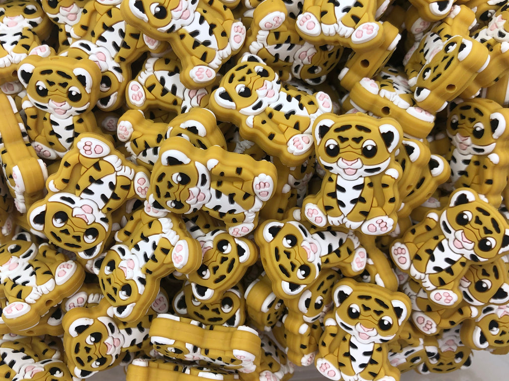 Tiger Silicone Beads--Mustard Yellow