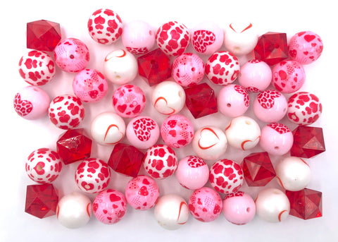 Valentine's Hearts Chunky Bead Mix