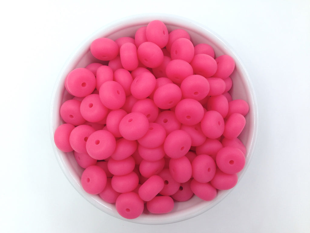 Light Hot Pink Mini Abacus Silicone Beads
