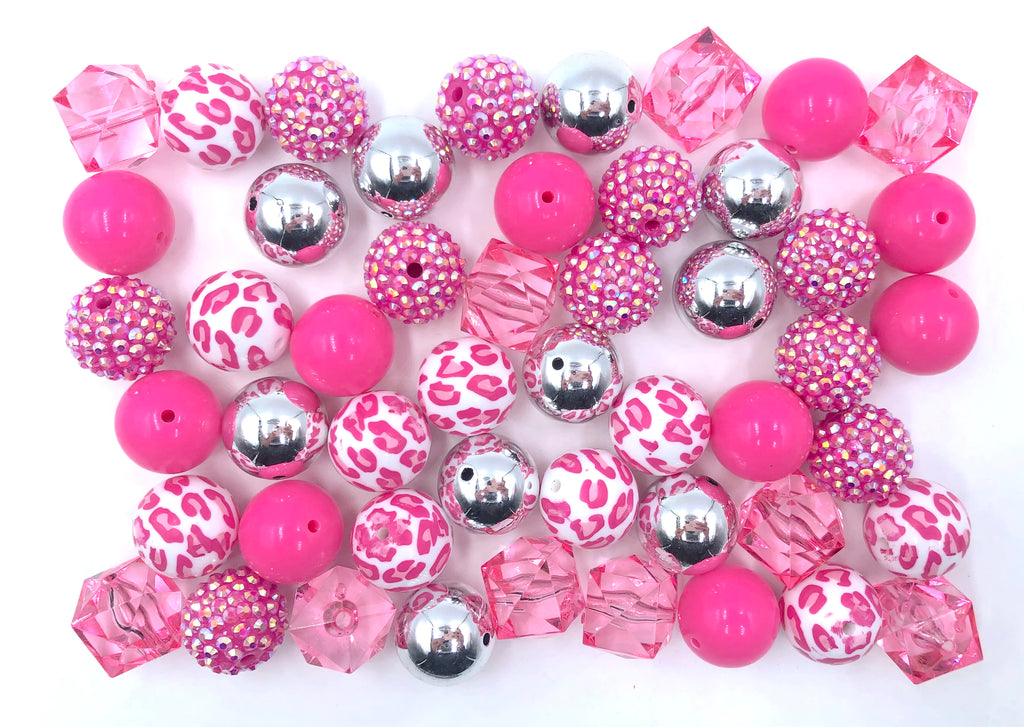 Pink Leopard Chunky Bead Mix