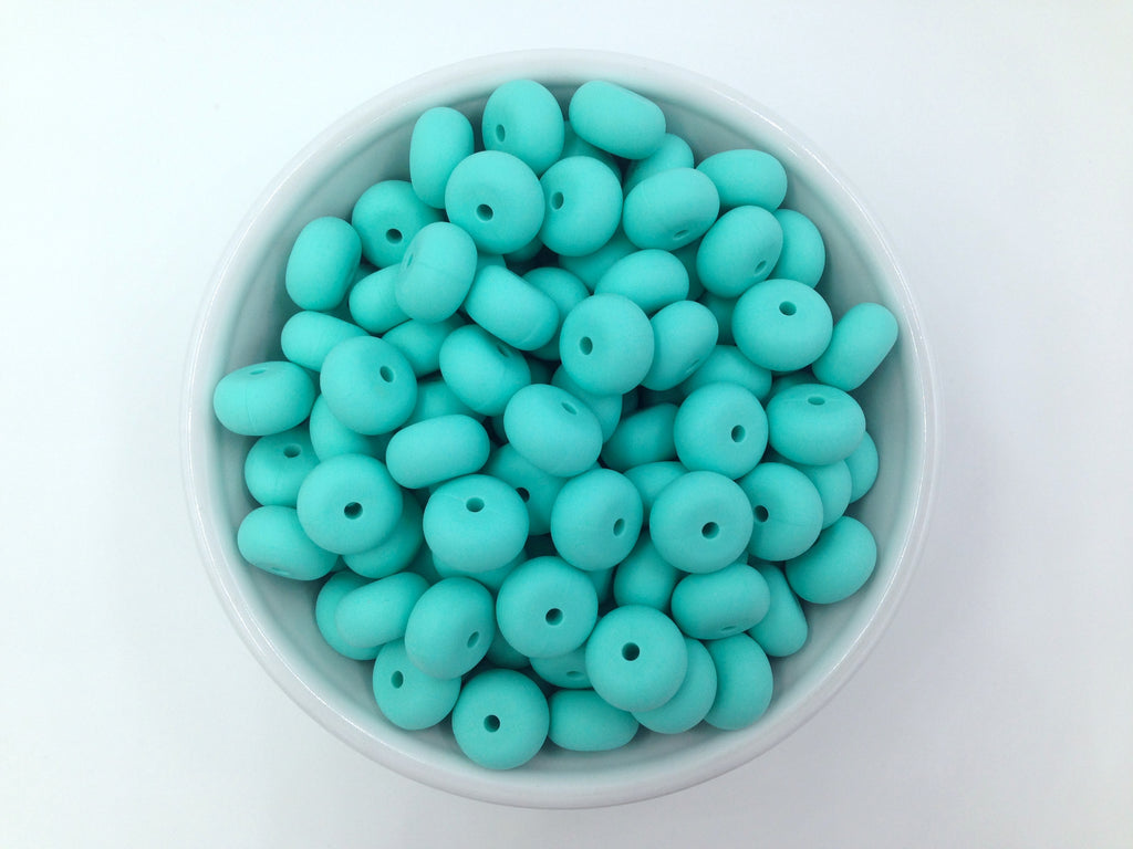Light Turquoise Mini Abacus Silicone Beads