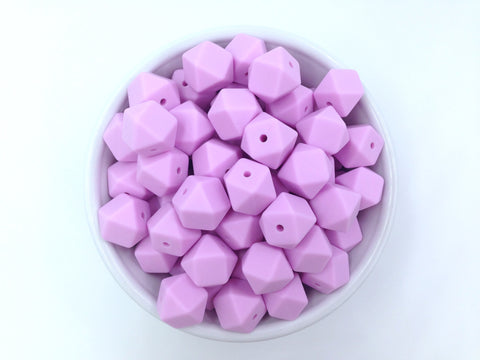 14mm Sweet Lilac Mini Hexagon Silicone Beads