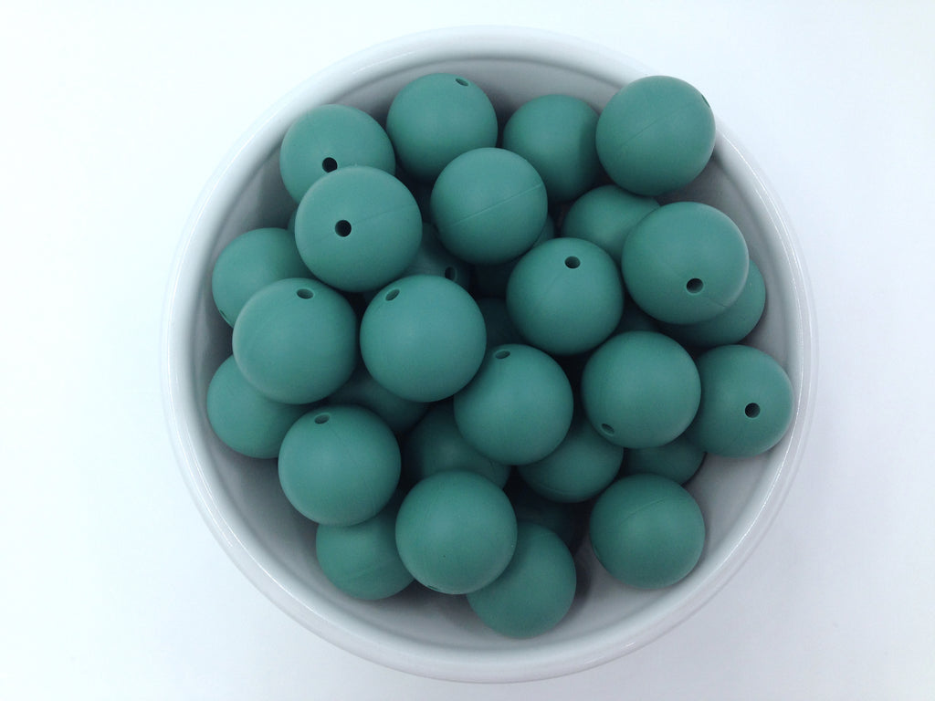 19mm Pine Green Silicone Beads