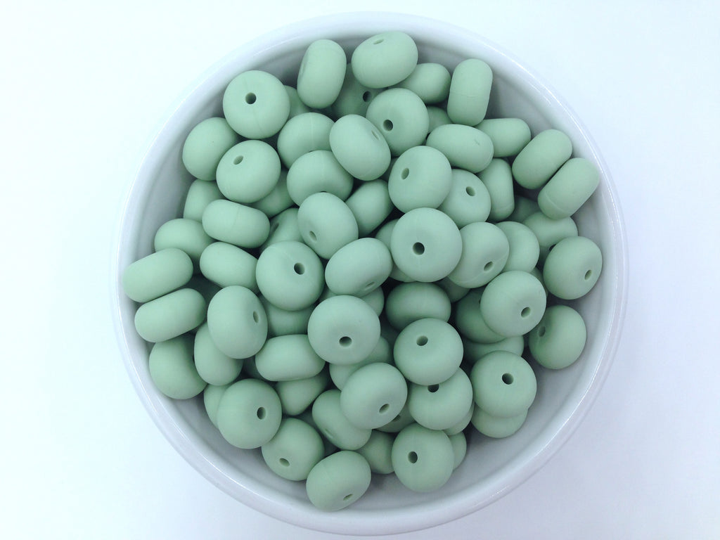 Smoky Mint Mini Abacus Silicone Beads