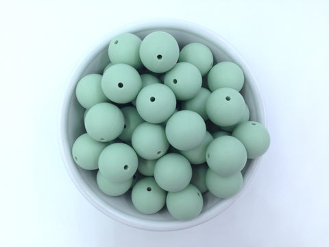 19mm Smoky Mint Silicone Beads