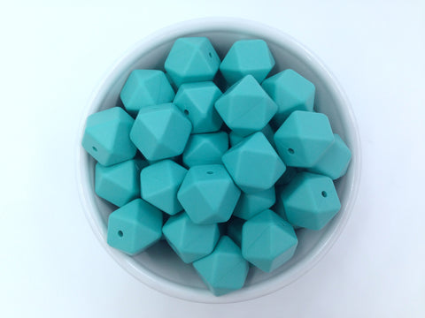 Seafoam Hexagon Silicone Beads