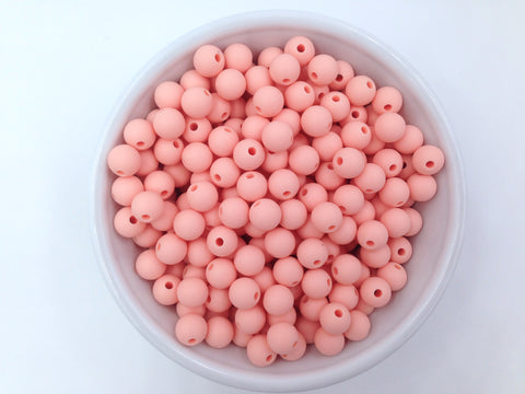 9mm Peach Peony Silicone Beads