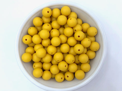 12mm Sunflower Yellow Silicone Beads