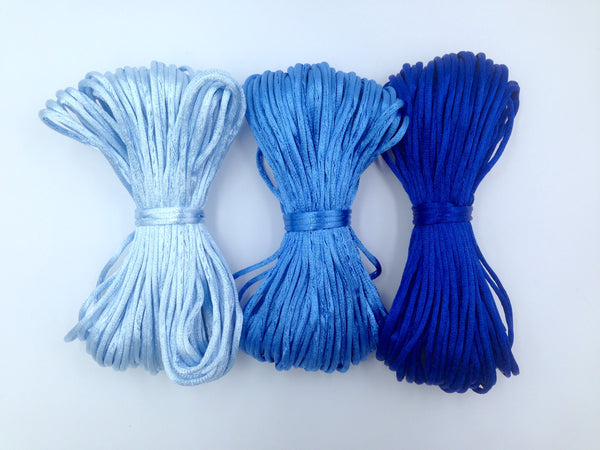 1.5mm Baby Blue Satin Nylon Cord & Break-Away Clasps – USA Silicone Bead  Supply Princess Bead Supply