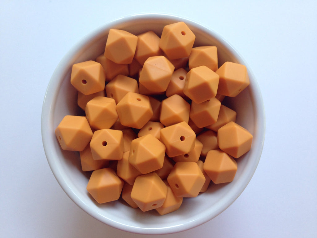 14mm Mango Mini Hexagon Silicone Beads