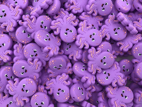 Octopus Silicone Beads--Purple