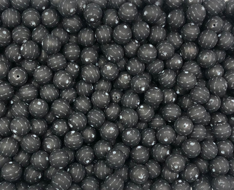 Black Arrow Print Silicone Beads--15mm