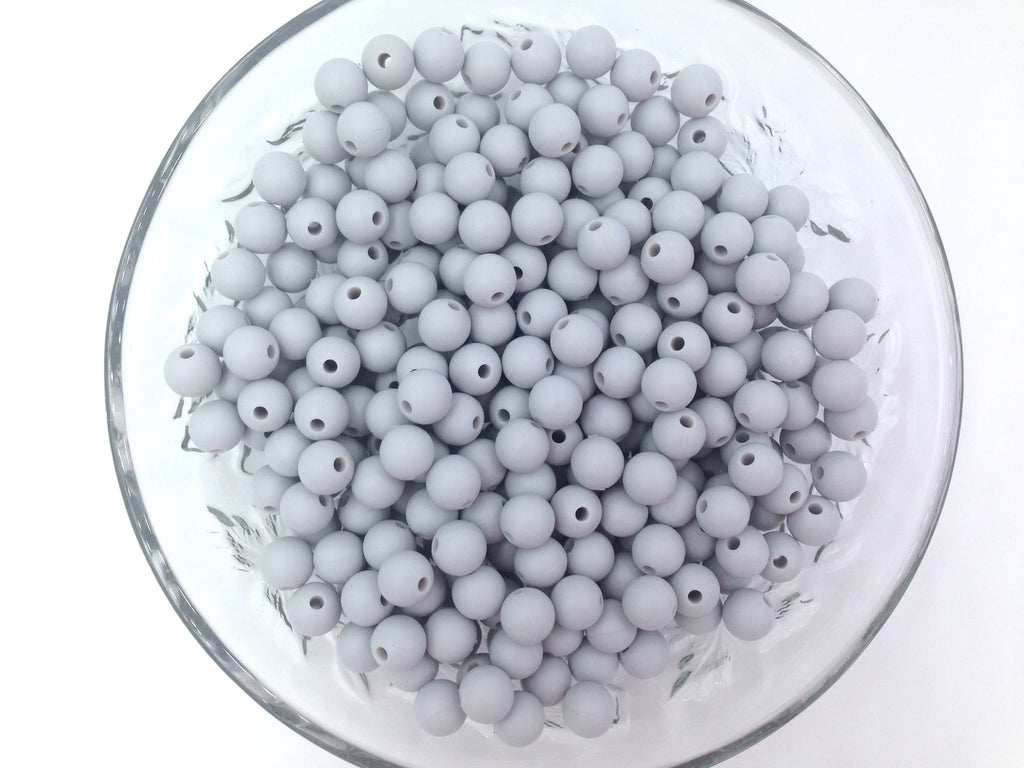9mm Glacier Gray Silicone Beads