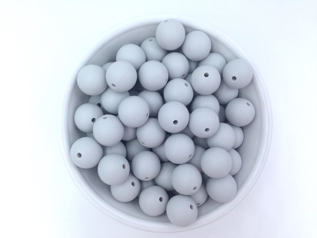 15mm Glacier Gray Silicone Beads