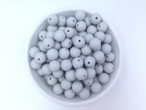 12mm Glacier Gray Silicone Beads