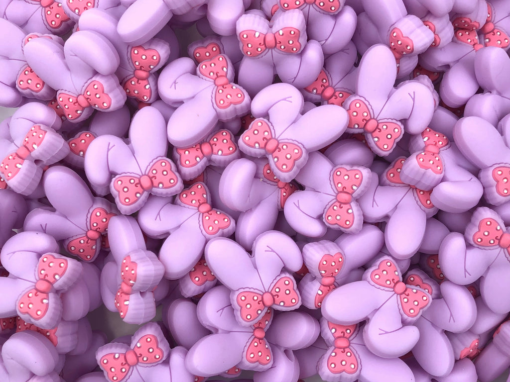 Bunny Ear Silicone Beads--Purple