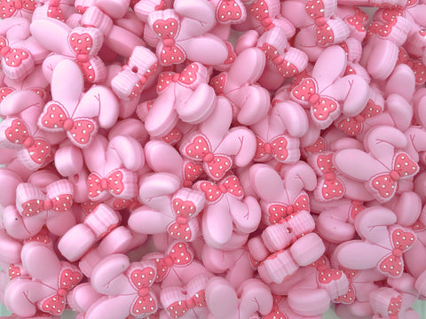 Bunny Ear Silicone Beads--Light Pink