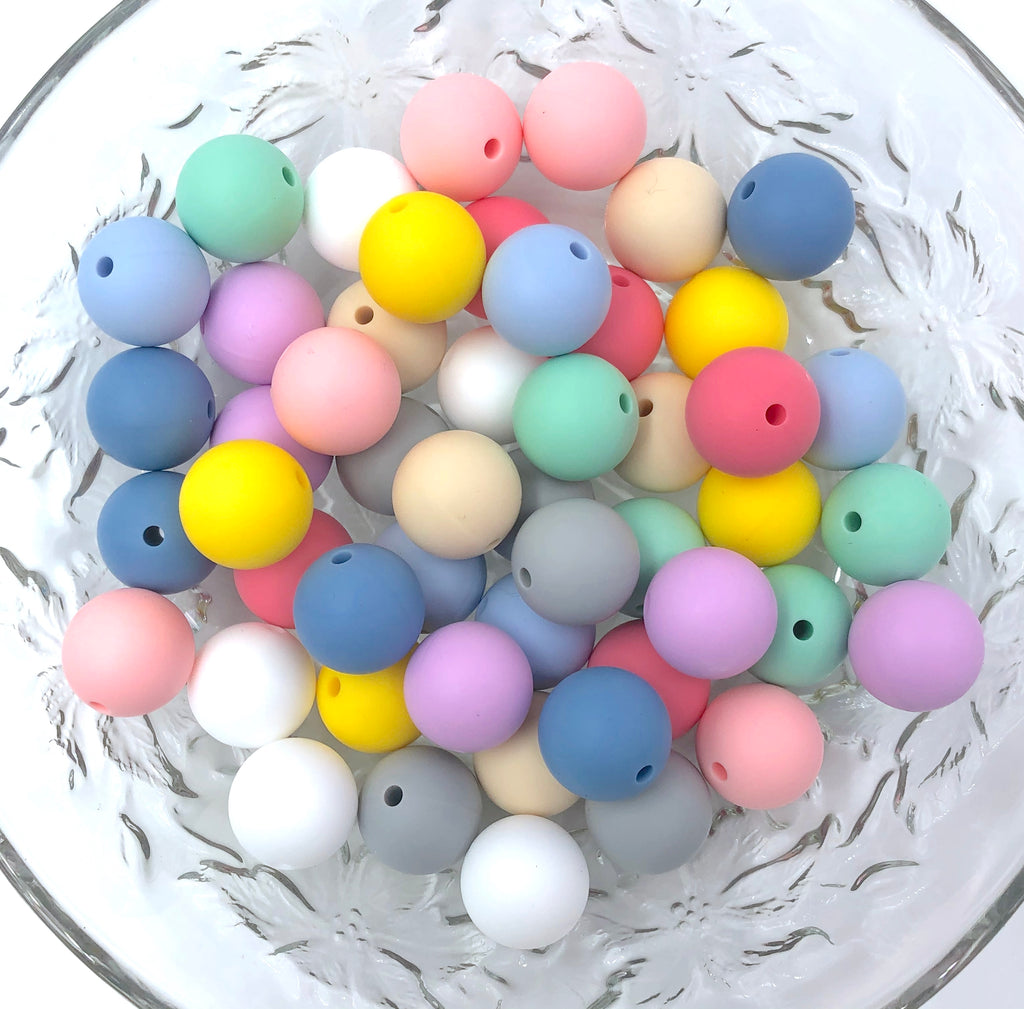Easter BULK Round Silicone Beads--Easter Egg Mix