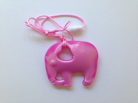 Elephant Teether--Metallic Pearl Pink