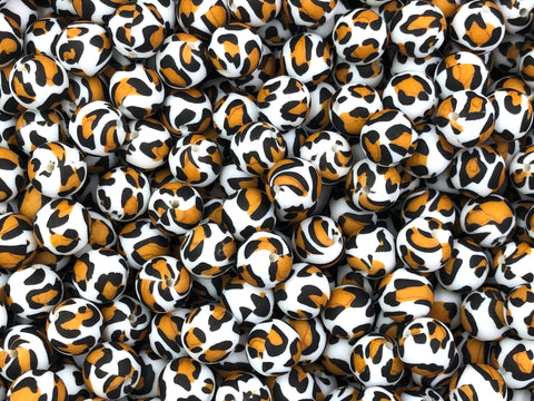 Big Cheetah Print Silicone Beads--15mm