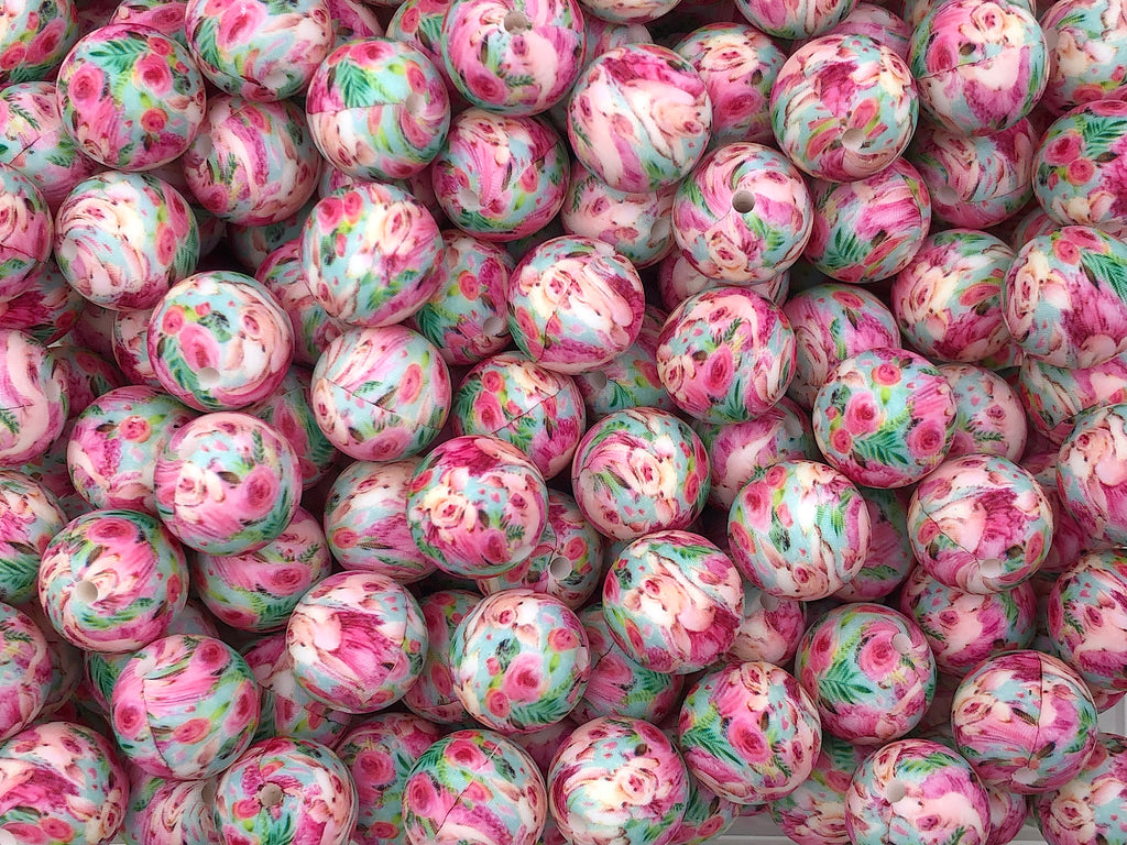 Pig Print Silicone Beads-15mm