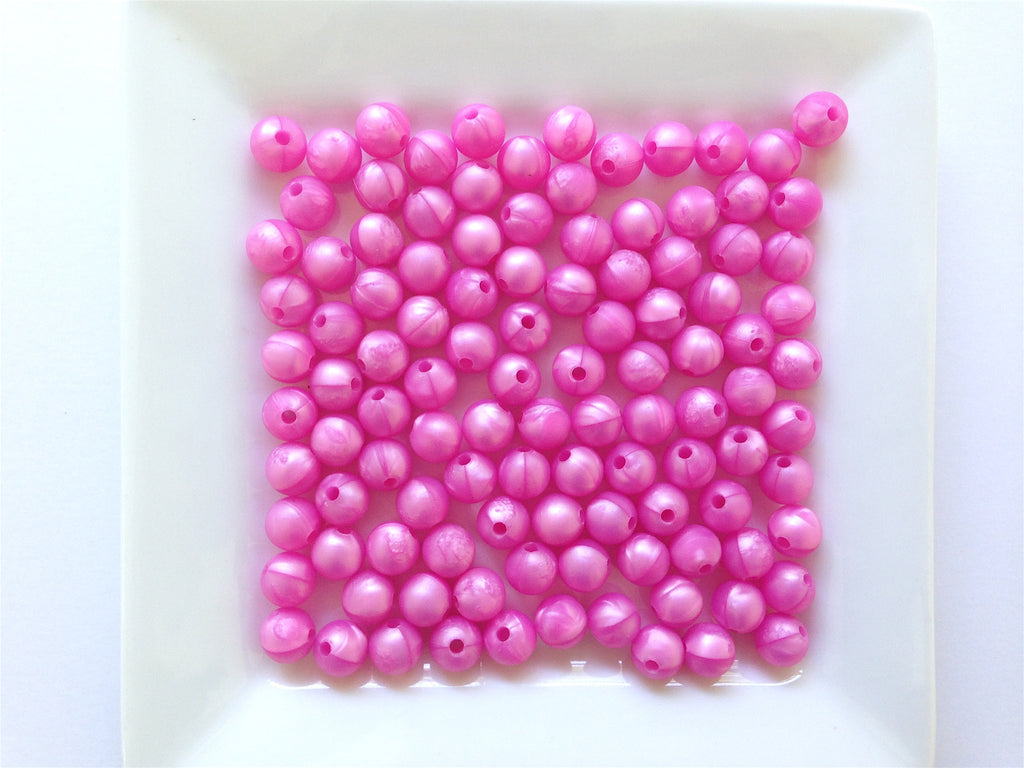 9mm Metallic Pink Silicone Beads