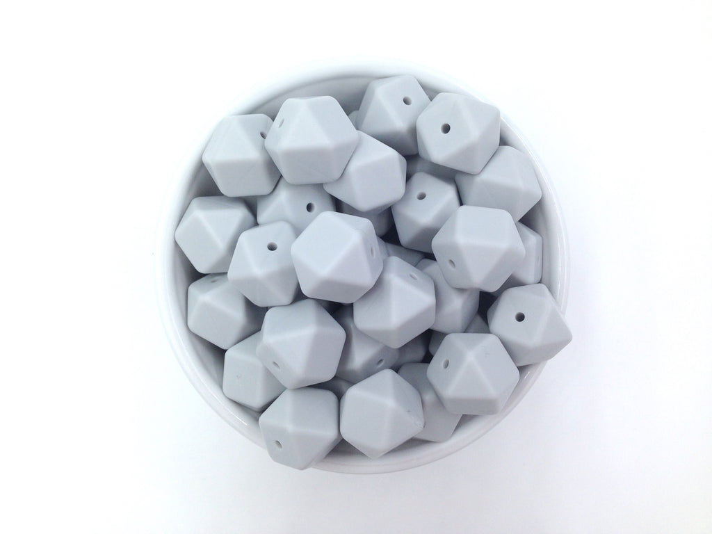 Glacier Gray Hexagon Silicone Beads