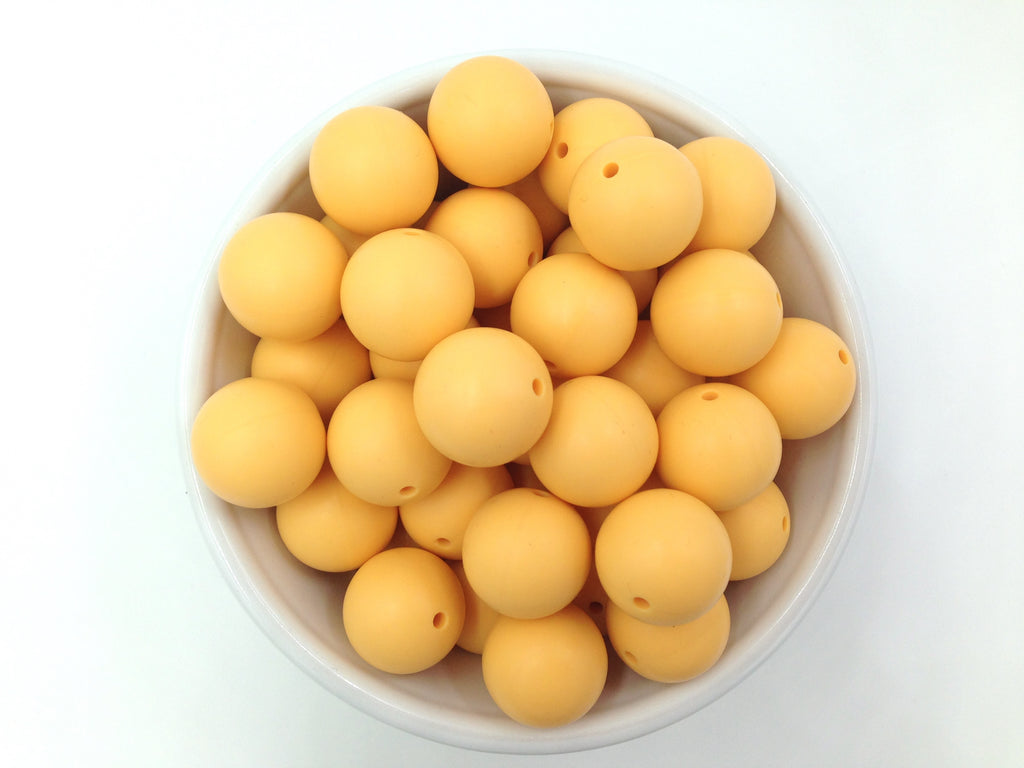 19mm Golden Yellow Silicone Beads