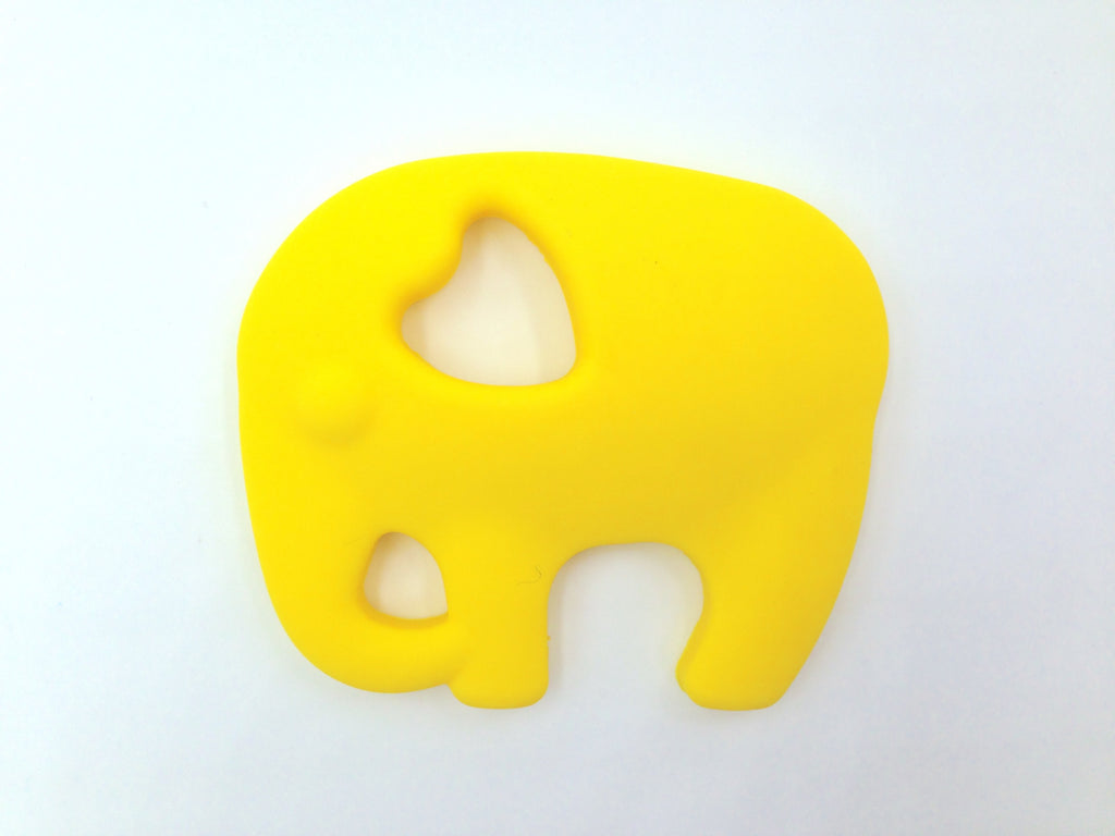 Elephant Silicone Teether--Yellow