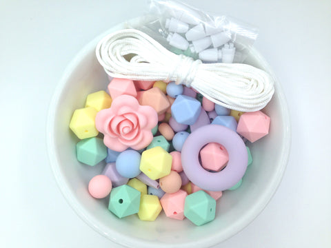 Rainbow Pastel Silicone Bulk Beads