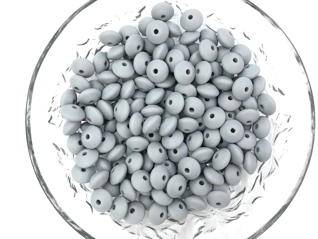 Light Gray Saucer Silicone Beads