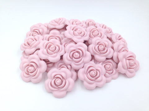 40mm Powder Pink Silicone Flower Bead