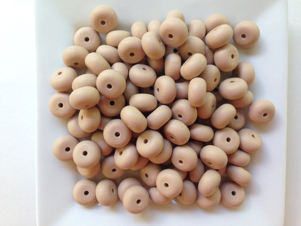 Oatmeal Mini Abacus Silicone Beads