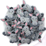 Donkey Silicone Focal Beads--Gray