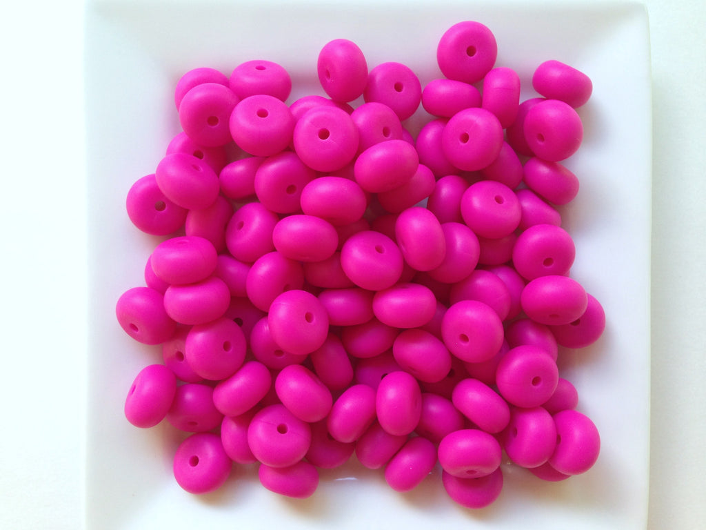 Hot Pink Mini Abacus Silicone Beads
