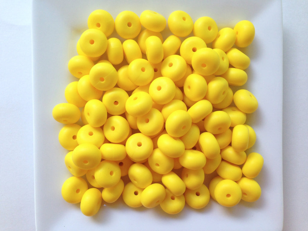 Yellow Mini Abacus Silicone Beads