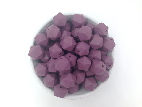 14mm Light Plum Mini Icosahedron Silicone Beads