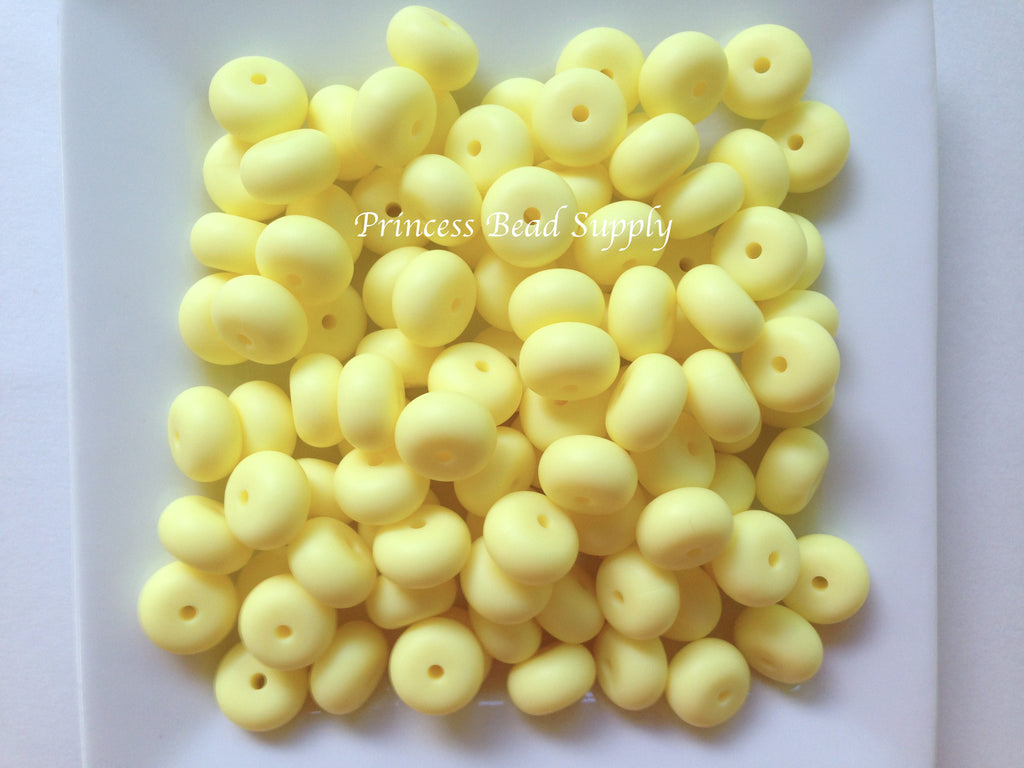 Light Yellow Mini Abacus Silicone Beads
