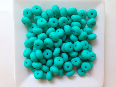 Turquoise Mini Abacus Silicone Beads