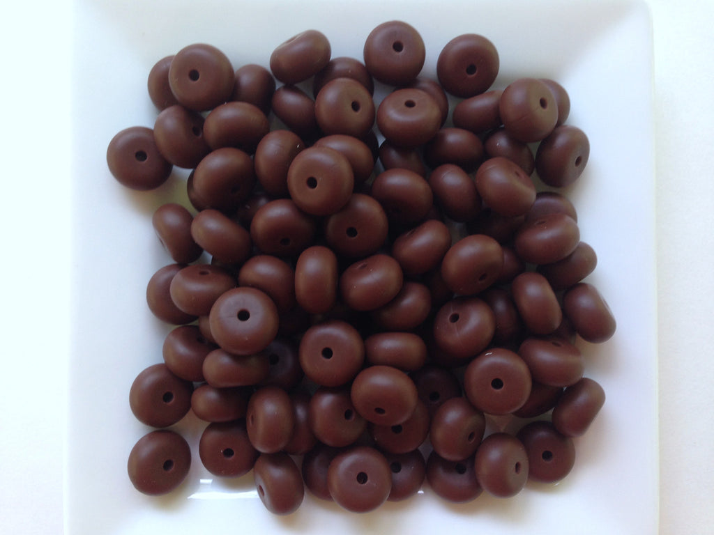 Brown Mini Abacus Silicone Beads