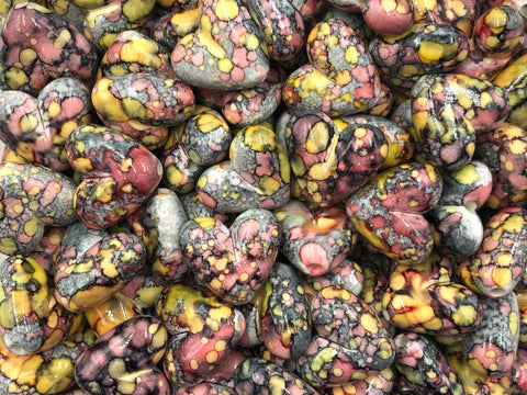 Gray Watercolor Heart Chunky Beads