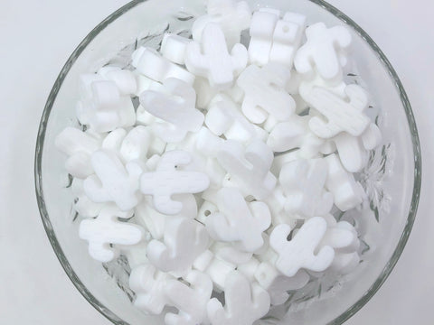 White Cactus Silicone Beads