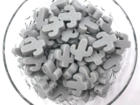 Gray Cactus Silicone Beads