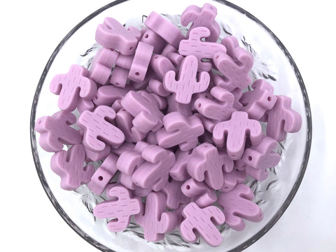 Lilac Purple Cactus Silicone Beads