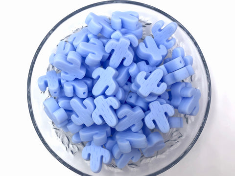 Baby Blue Cactus Silicone Beads