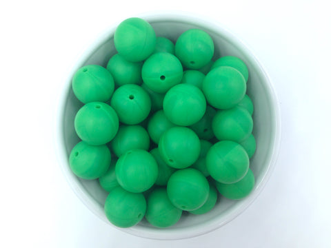19mm Kelly Green Silicone Beads