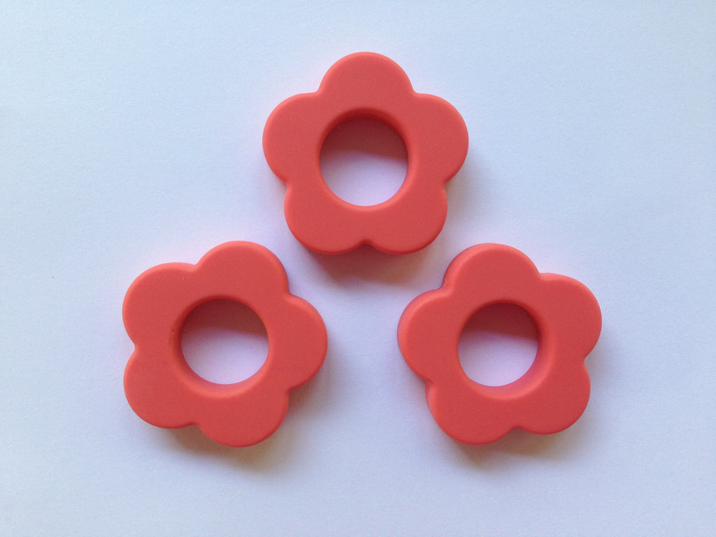 Coral Silicone Flower Pendant
