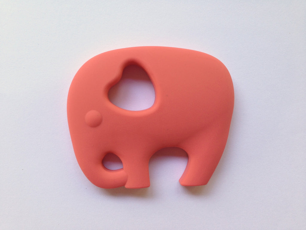 Elephant Teether--Coral