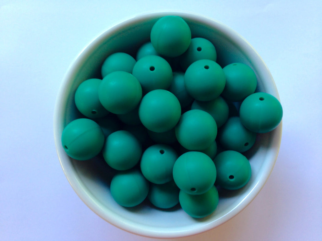 19mm Emerald Green Silicone Beads
