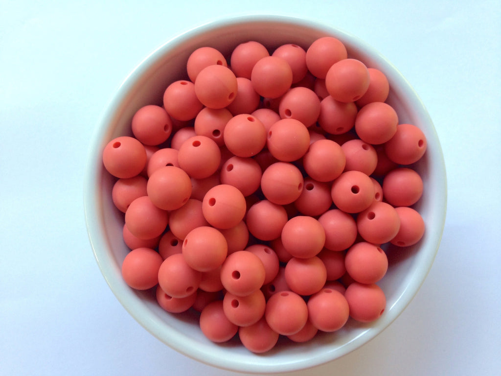 12mm Coral Silicone Beads